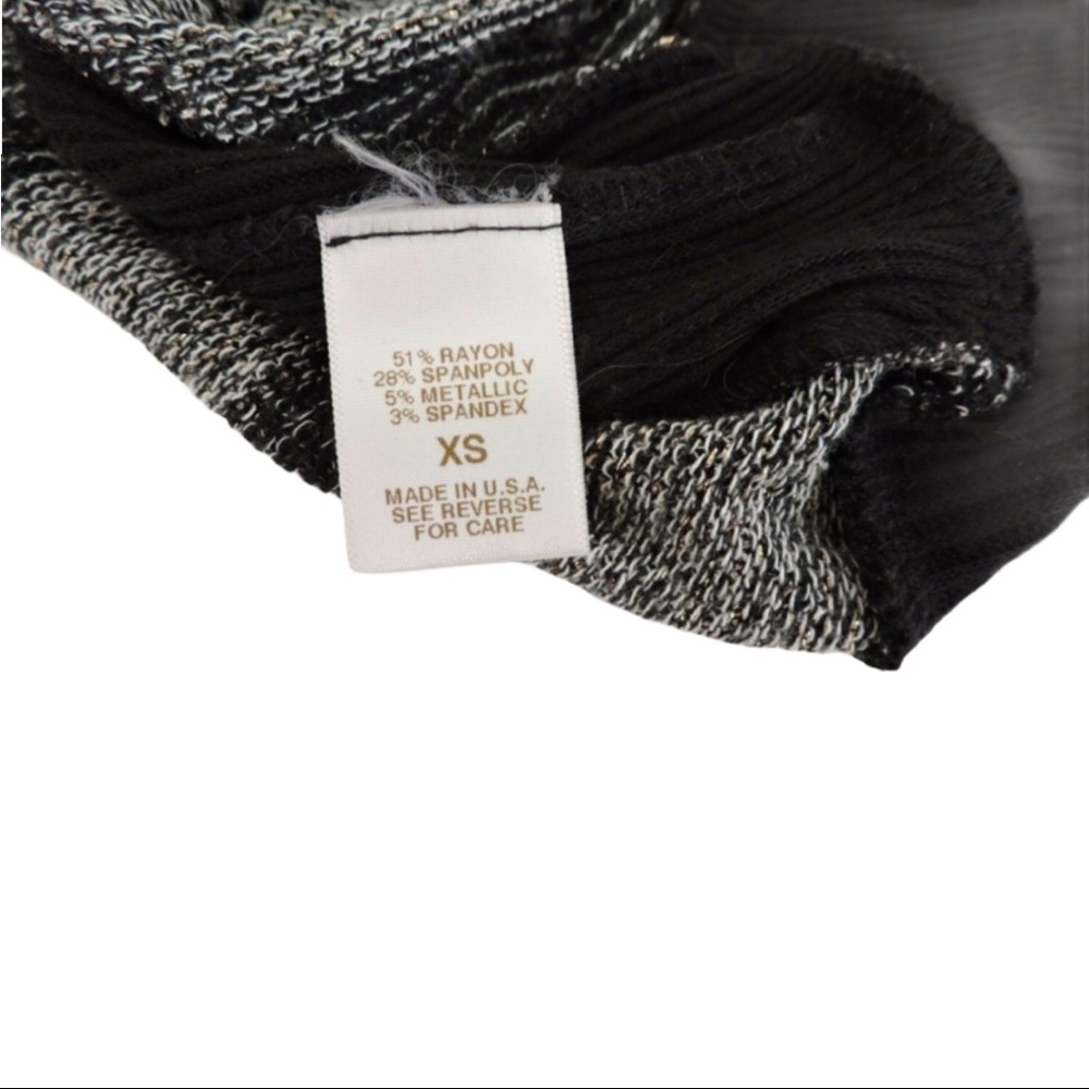 Arden B Long Sweater Black Silver Cowl Neck XS - Picture 6 of 6